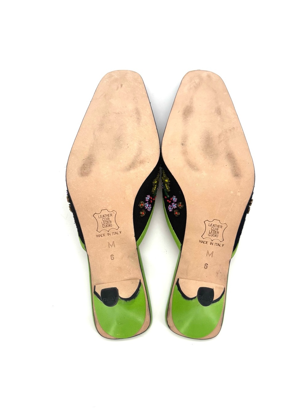 Fendi Vintage Floral Beaded Embellished Slip On Mules Pumps 6 - Picture 9 of 10